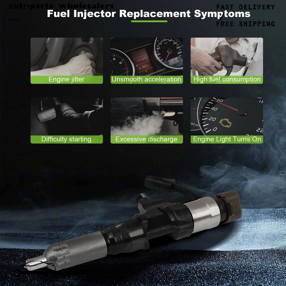 Inyector diésel nuevo para Hino 198 238 258 268 268A 308 338 338CT 358 500 7,7 L EE. UU. Foto 4 de 4