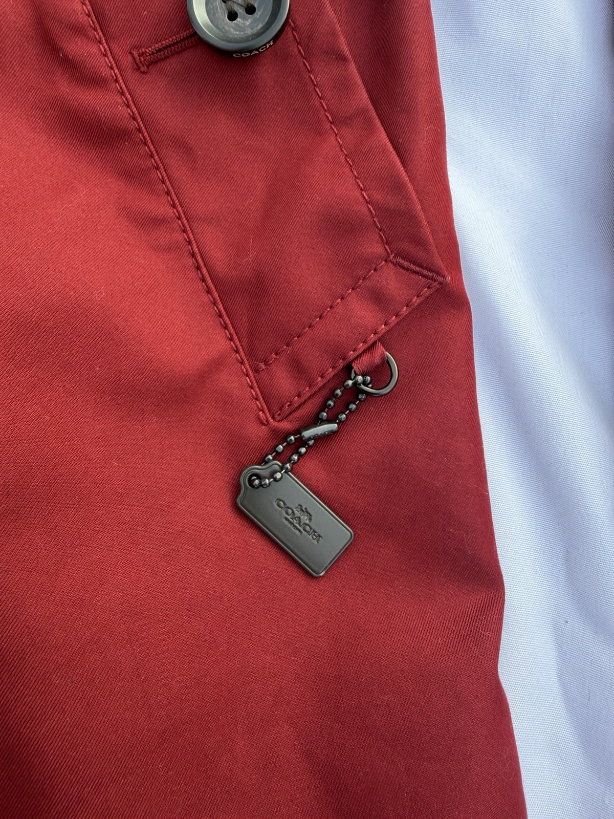 Coach Solid Mid Trench Coat Size XS Ruby CR116 - image 3