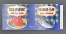 Vintage 1950s Orchard Park Red Salmon Label Alaska Supermarket Era