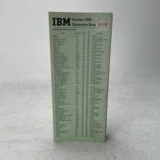 Vintage IBM System/360 S/360 Reference Data Card Vintage Computing