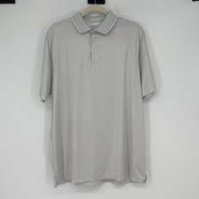 Hickey Freeman Golf Polo Shirt Mens L Gray Geo Print Short Sleeve Performance