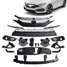 Fits 2016-2018 Honda Civic Grille/Fog Light/Radiator Cover/Headlight Brackets