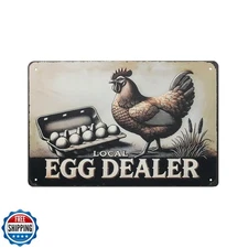 Funny Tin Signs Chicken Coop Decor Outdoor Vintage Rooster Gifts 