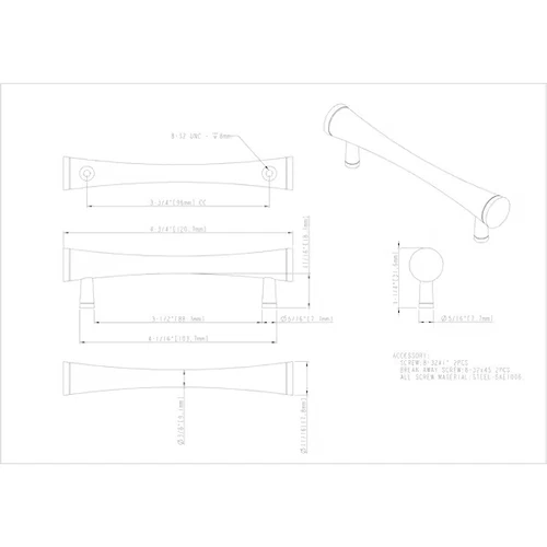 475 Sedona 3-3/4" (96mm)  Ergonomic Cabinet Pull Knob Handle Silver 10 Pack - Picture 3 of 10