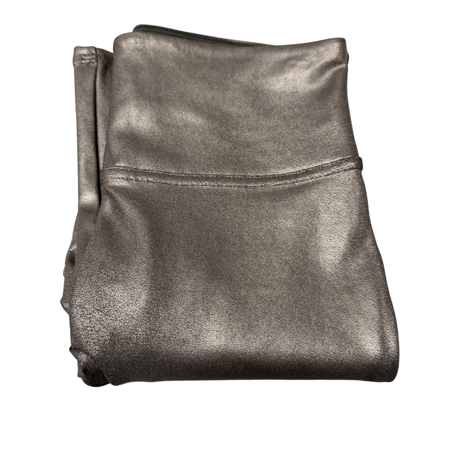 Spanx Leggings Womens Petite Small PS Faux Leather Black Stretch Shapewear