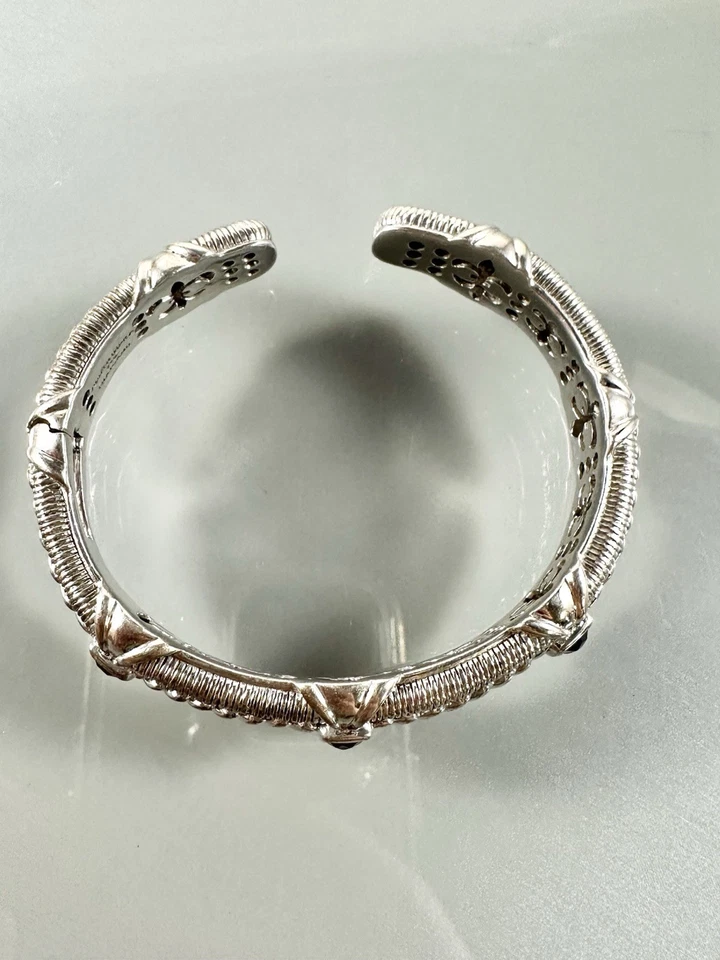 "Brazalete Judith RIPKA 925 plata esterlina grande púrpura amatista cable 7""" Foto 4 de 4