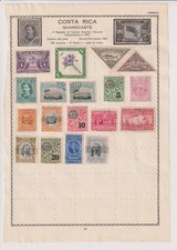 Costa Rica Stamps on a Page