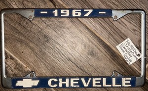 Vintage 1967 Chevrolet Chevelle Chrome License Plate Frame Original Not A Reprod