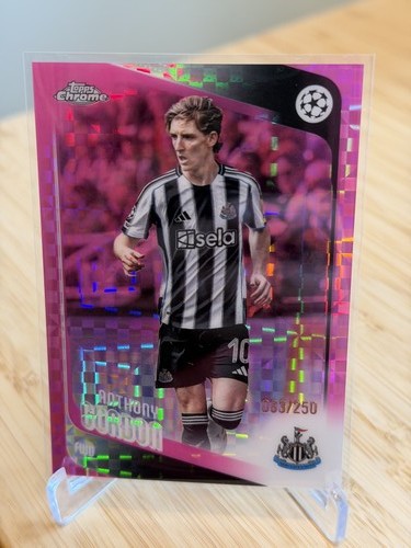 2025-26 Topps Chrome UEFA Club Competitions Anthony Gordon Pink X-Fractor #159 /