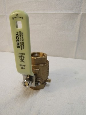 Groco IBV-1250 1-1/4'' Npt Bronze In-line Ball Valve W/ ZERK FITTING