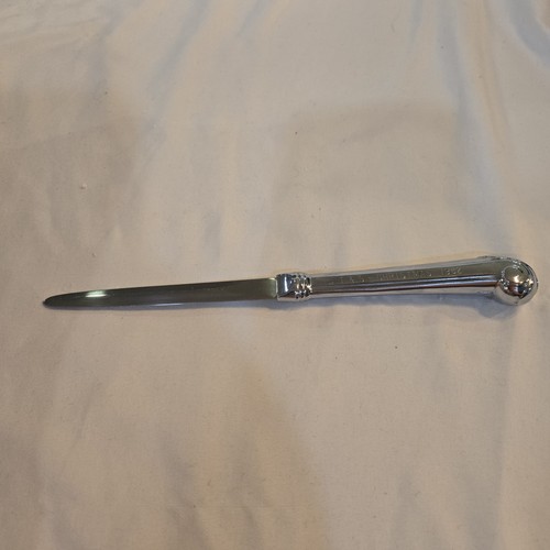 Rare Vintage Custom Towle 8" Letter Opener Stainless Steel USA Monogrammed
