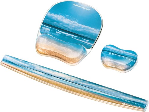 Fellowes Photo Gel Mouse Pad and Wrist Rest with Microban Protection, Sandy Beac - Photo 3/4