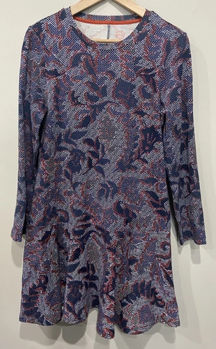 Abito Tory Burch Dahalia vita bassa Pima cotone blu navy rosso bianco medio M