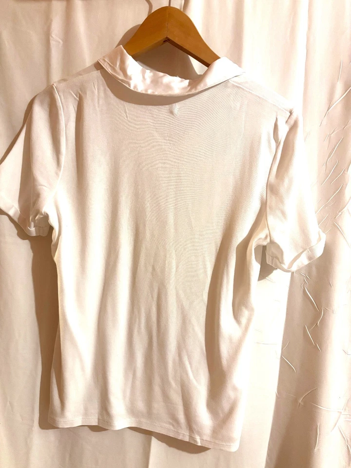 UN JOUR AILLEURS polo blanc taille 3 ou 40 - Photo 3/3