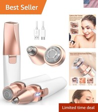 Elegant 2-in-1 Painless Eyebrow Trimmer  Facial Hair Remover - USB Rechargeable