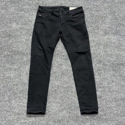 Diesel Sleenker Jeans Mens 32x28.5 Black Slim Skinny Stretch Denim Pants
