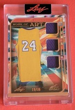 Kobe Bryant GAME USED JERSEY CARD #d19/35 2023 LEAF ART OF SPORT WORK ART LAKERS