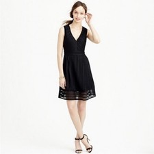 J. Crew Striped Eyelet Dress Cocktail Dress Size 00 Petite Little Black Dress
