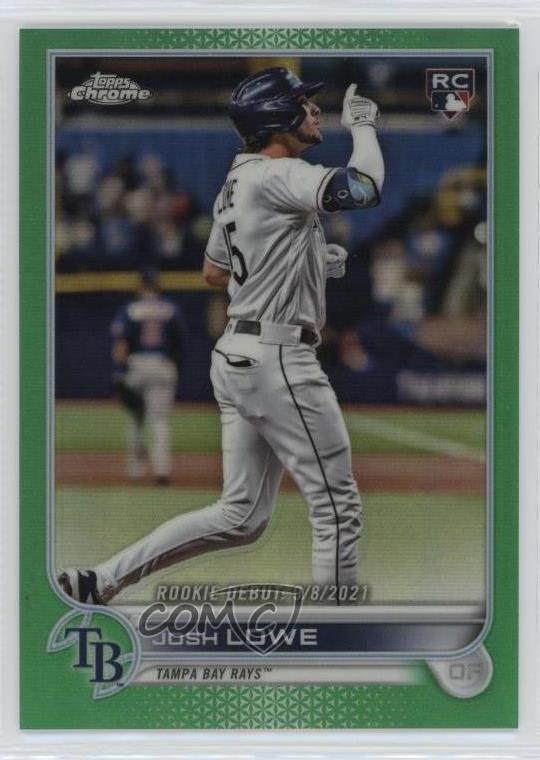 2022 Topps Chrome Update Rookie Debut Green Refractor 26/75 Josh Lowe 0xv2