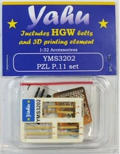 Yahu Models 1/32 PZL P.11 Detail Set (includes seatbelts, compass, etc