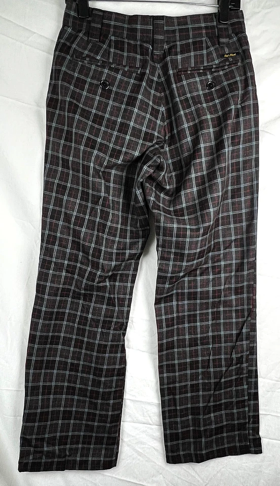 VTG Paul Frank Black & Gray Plaid Straight Leg Trouser Pants 28 X 29 - Imagem 2 de 2
