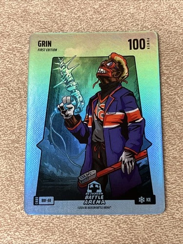 2024 Bo Jackson Battle Arena TCG Alpha Edition Blue Battlefoil Ice Grin #BBF-68