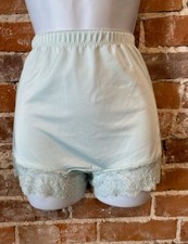 Rhonda Shear Aqua Blue Lace Trim Smooth Pin-up Retro Panty Boyshort Brief New