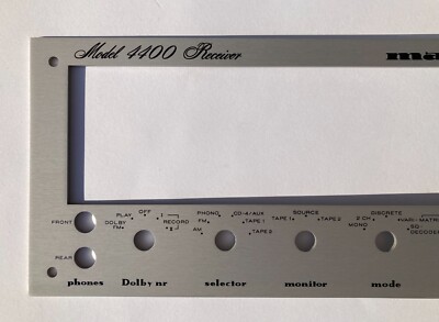 New! Marantz 4400 Receiver Front Panel Faceplate (Face Plate) SILVER ANODIZED !!