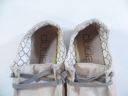 Zapatos Mocasines Hey Dude Wendy Gris Perla Brillante Para Mujer Sin Cordones Talla 8 - Imagen 4 de 10