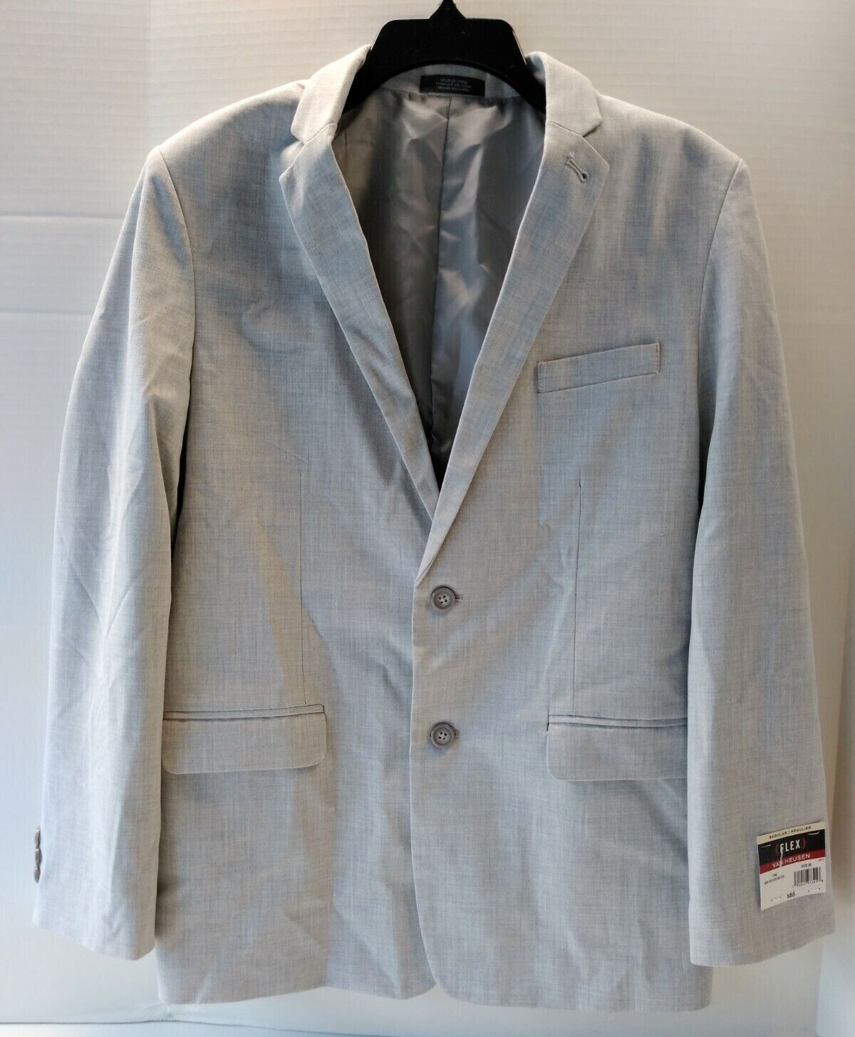 Van Heusen Sport Coat Mens 20 Silver Metal Flex Two Button Blazer Suit Jacket