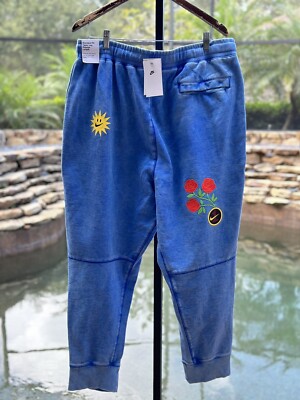 Nike Sportswear Heavy French Terry  Flames  Sweatpants Game Royal Blue Men 3XL 