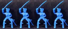 Timpo Recast 4 Mounted Napoleonic French Chasseurs - 54mm unpainted plastic