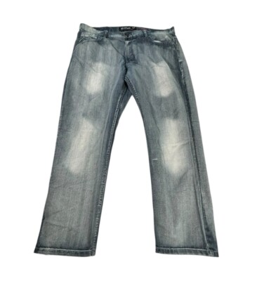 Vintage Ecko Jeans Men 40 X 30 Gray Denim Distressed Y2K Hip Hop Grunge Skate