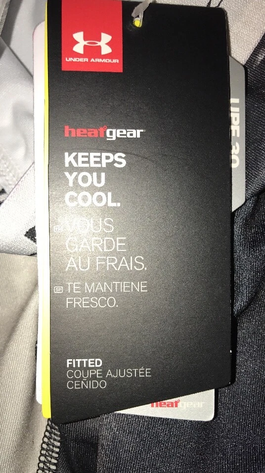 Under Armour Equipo de Calor Ajustado Juvenil Capri Talla Grande, Gris/Negro Compresión Nuevo Foto 4 de 4