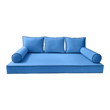  COVER ONLY -S3 Daybed Mattress Bolster Pillow Covers Contrast Trim Twin AD102