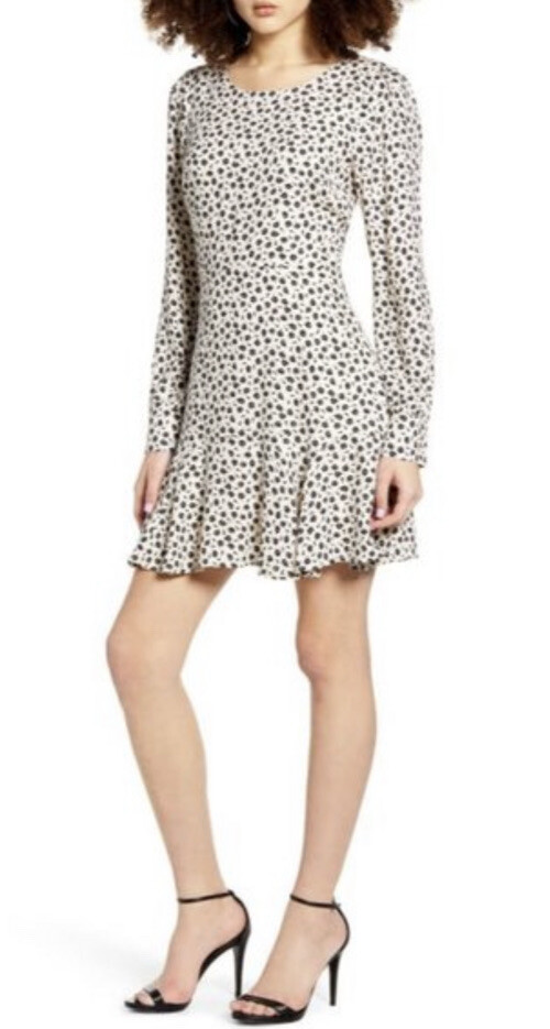 FILA ROW A FLOUNCE abito manica lunga avorio donna taglia L nuovo con etichette