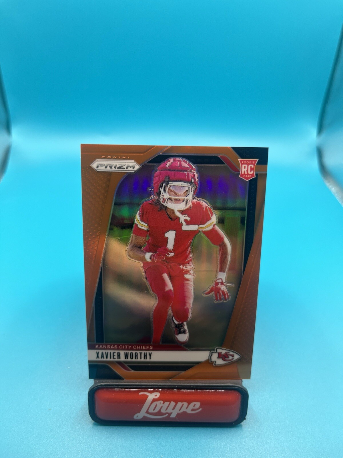 Xavier Worthy 2024 Panini Prizm Orange Prizm RC 221/249 #399 Kansas City Chiefs