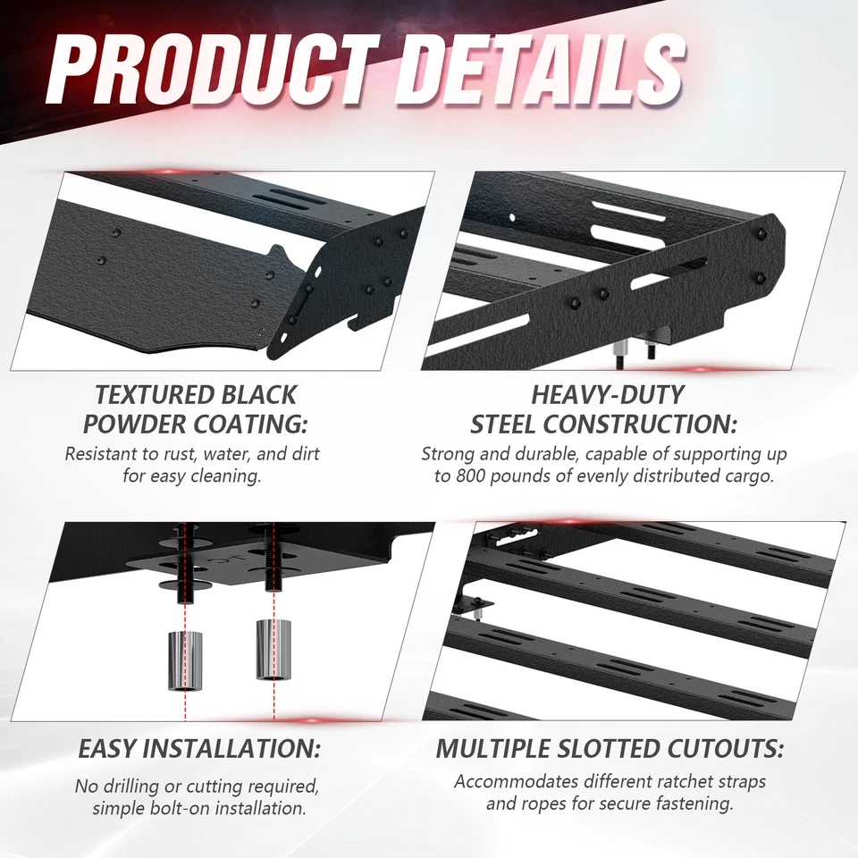 Full Size Roof Rack Cargo Basket for 2010-2024 Toyota 4Runner 5th Gen Cargo Rack - Image 4 of 4