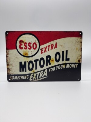 Blechschild Esso Motor Oil 20x30cm Nostalgie Retro Reklame Vintage Auto Geschenk