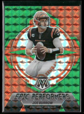 2023 Panini Mosaic Epic Performers Joe Burrow #EP-JB Green Mosaic Bengals