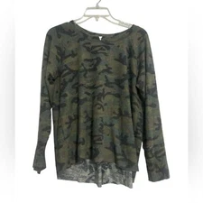 MICHAEL STARS TREASURE Camo Shirt Top Light Weight Sweatshirt Hi Low NWT MP