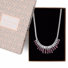 Image of Jon Richard - Pink Multi crystal silver plated necklace in gift box, brand new