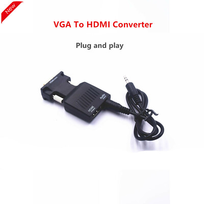 NK-X1 Mini VGA To HDMI Converter Adapter Full HD 1080P VGA Audio HDMI