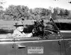 11X14 PHOTO - FRANKLIN D. ROOSEVELT IN CONVERTIBLE w/ FIRST DOG "FALA" (ZZ-186)