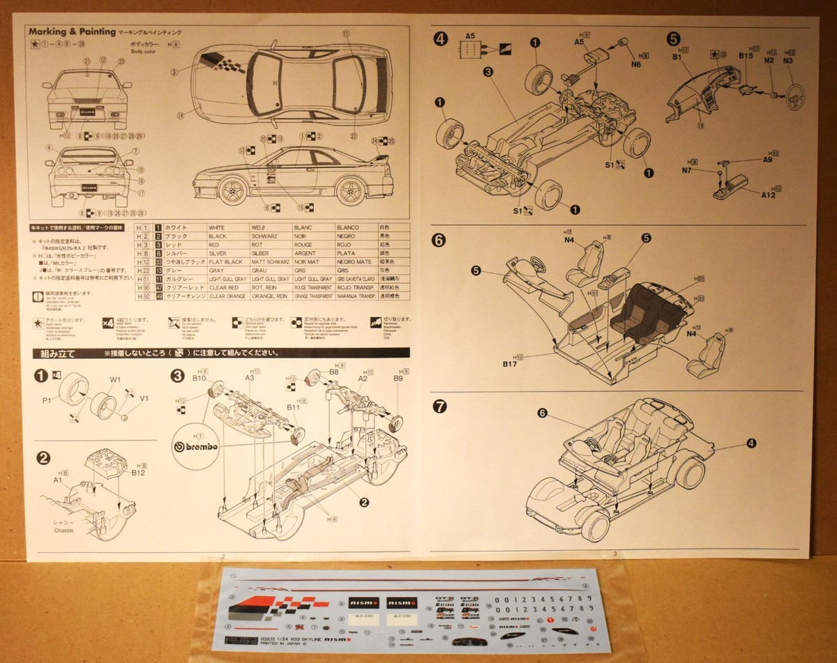 Fujimi Nismo, Nissan R33 Skyline GT-R 1/24 scale Model Kit