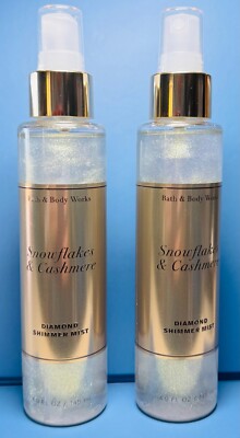 *NEW* SNOWFLAKES & CASHMERE ~ 2PK DIAMOND SHIMMER BODY MIST ~ Bath & Body Works