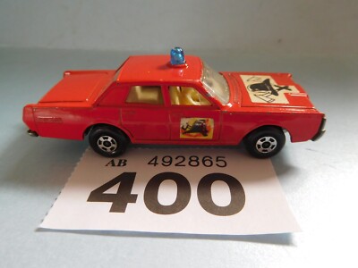 MATCHBOX 1970 Superfast ★ FIRE CHIEF CAR Matchbox Superfast Mercury Fire Chief Car No 59 or 73 Red (400