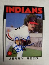 1986 Topps Jerry Reed Autograph Card Indians Mariners Red Sox Signed, Auto #172