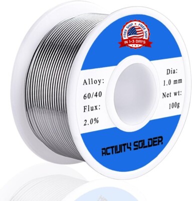 60-40 Alambre De Soldadura Con Nucleo De Colofonia De Plomo Y Estano 100g, 1.0mm