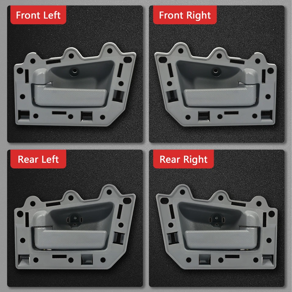 Manija de puerta interior gris para Jeep Grand Cherokee 05-11 delantera trasera izquierda derecha 4 piezas Foto 2 de 4